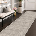 Greige 2'6" x 10' Washable Long Hallway Runner Rug by TALANOVA