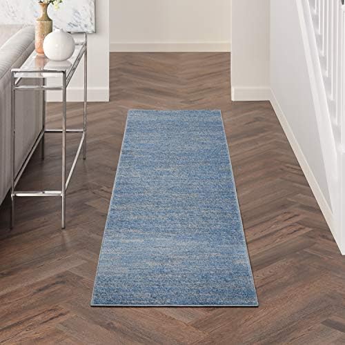 Nourison Home Nourison Essentials Blue Grey 2'2" x 10' Area Rug by NourisonHome