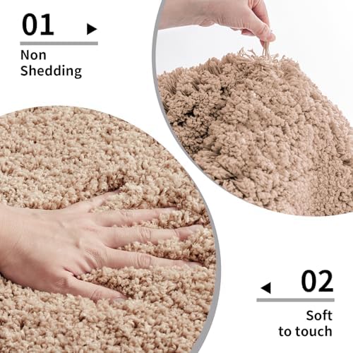 Disolla Beige Bathroom Runner Rug 24x59, Soft Plush Large Bath Mat - Image 4