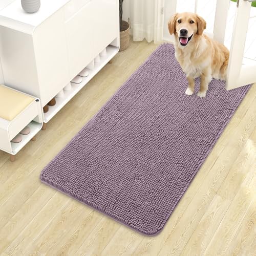 OLANLY Dog Door Mat for Muddy Paws 40x24, Super Absorbent Chenille Mud Mat by OLANLY