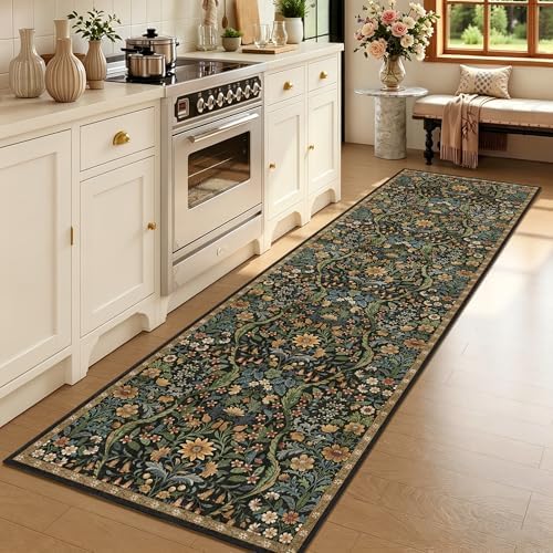 3x10 Floral Runner Rug for Kitchen Washable Hallway Runner Rug - Image 3