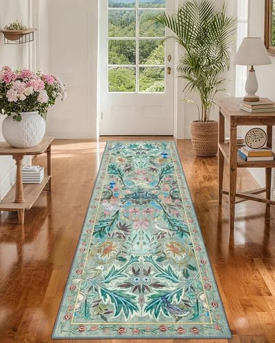 nesrt Jungle Runner Rug for Hallway 2x6, Botanical Washable Soft Boho Floral by nesrt