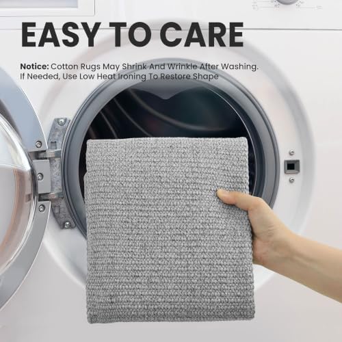 EARTHALL Washable Runner Rug, Non Slip Foyer Runner, 3x8 Ft, Heather Gray - Image 4