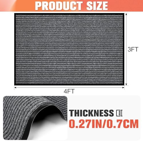 MYFAMIREA Commercial Floor Mat 3' x 4' Extra Large Front Door Industrial Rug - Image 2
