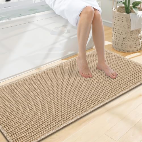 Smiry Waffle Bath Mat 47X20, Extra Soft Absorbent Bathroom Rugs by Smiry