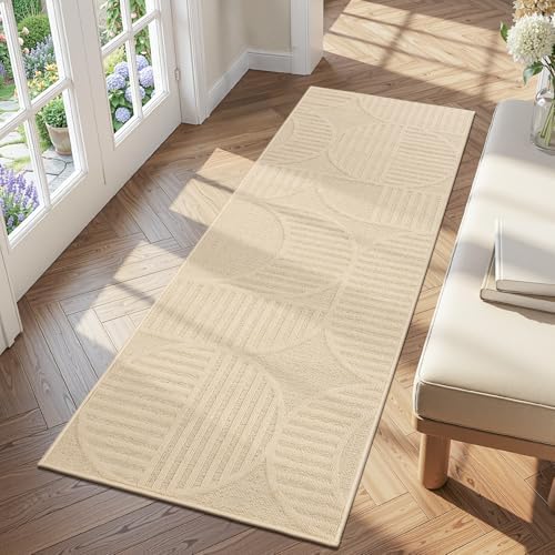 Findosom Hallway Runner Rug 2x6, Geometric High-Low Textured Runner by Findosom