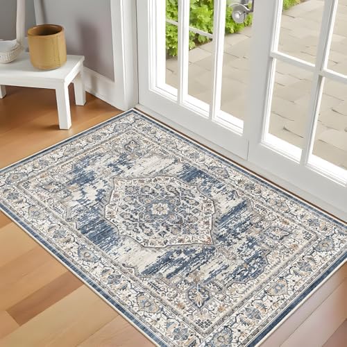 Washable Area Rugs 2x3 Entryway: Soft Ultra Thin Low Pile Mat Machine Washable - Image 2