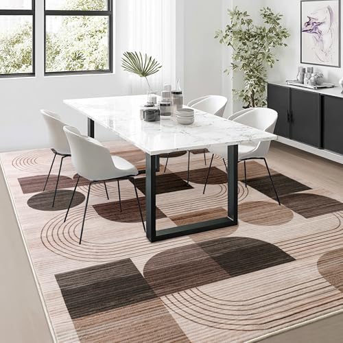 Soft Modern Geometric Abstract Machine Washable Large 8x10 Area Rug - Image 4