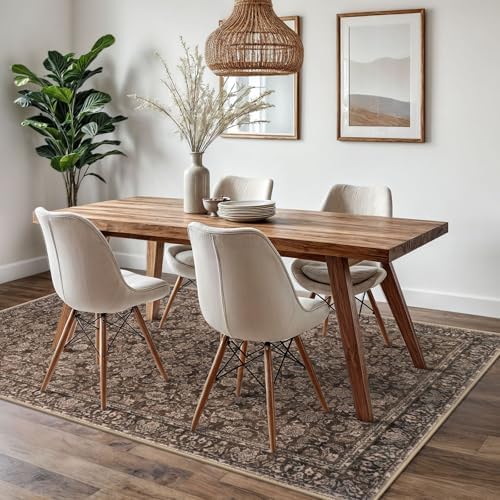 SIILOOM 5x7 Washable Area Rug, Non Slip Indoor Mat - Image 2