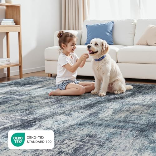 6x9 Area Rug for Living Room, Abstract Washable Non-Slip Carpet - Image 5