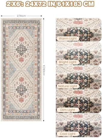 Runner Rug 2x6, Non Slip Washable Rugs - Image 2