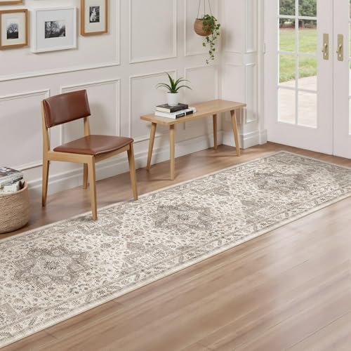 cotiled 2x6 Hallway Runner Rug for Entryway, Non-Slip Vintage, Light Brown - Image 2