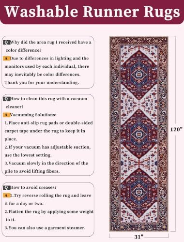 SERISSA 2'6"x10' Washable Non Slip Boho Runner Rug - Image 2