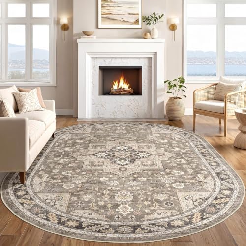 cotiled 5x8 Ellipse Area Rug for Living Room, Traditional - Image 6