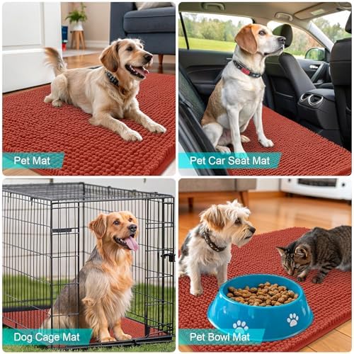 OLANLY Dog Door Mat for Muddy Paws 54x24, Super Absorbent Chenille Mud Mat - Image 7