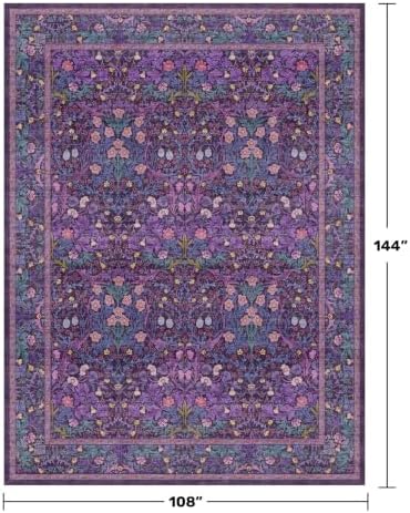 Washable Plum Purple Rug for Bedroom - Image 2