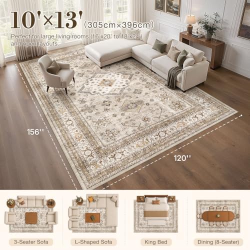 cotiled 10x13 Area Rug for Living Room, Traditional - Image 2