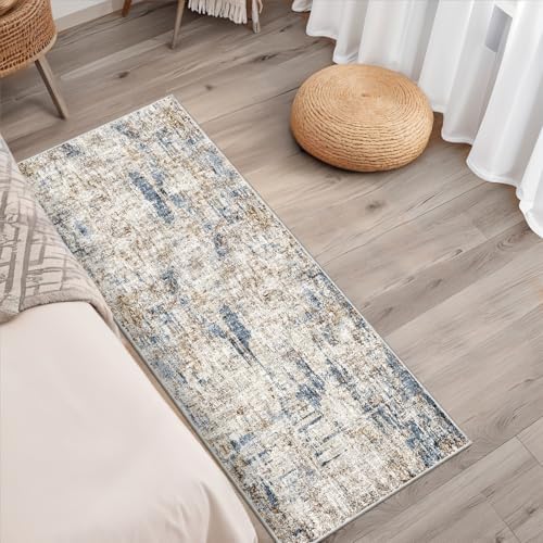 2x5 Non-Slip Washable Runner Rug – Modern Neutral Abstract Small Rug - Image 4