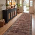 Washable Runner Rug 3x10, Vintage Farmhouse Dark Hallway Runner by Jainmy