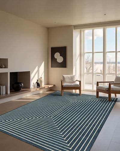 Washable 6x9 Area Rugs for Living Room Modern Abstract Rug by LatteFog