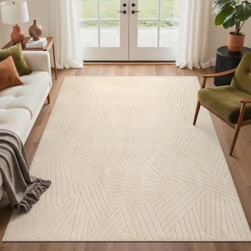 GENIMO Beige Rug 5x7 Washable Area Rugs by GENIMO