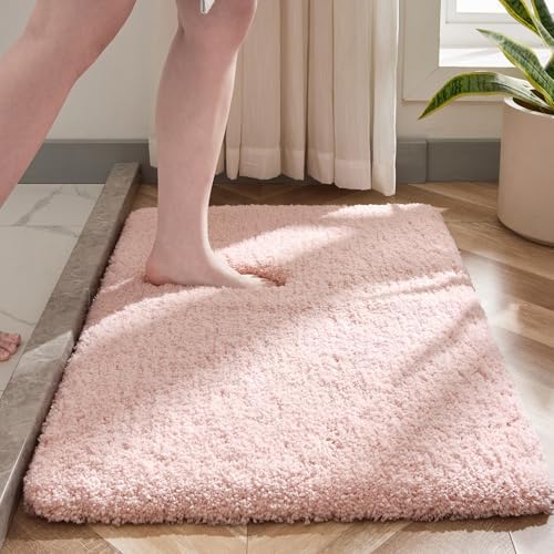 Disolla Sakura Pink Bathroom Rugs 20x32, Non-Slip Plush Thick Bath Mat by Disolla