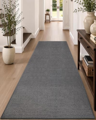 Color&Geometry Runner Rug 36"x96" Non Slip Rubber Hallway Rug, Light Grey by COLORG