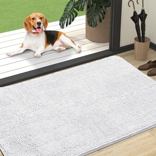 OLANLY Dog Door Mat for Muddy Paws 47x32, Super Absorbent Chenille Mud Mat by OLANLY