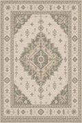 4'x6 Faux Wool Washable Area Rug, Neutral Sage/Beige by Unknown