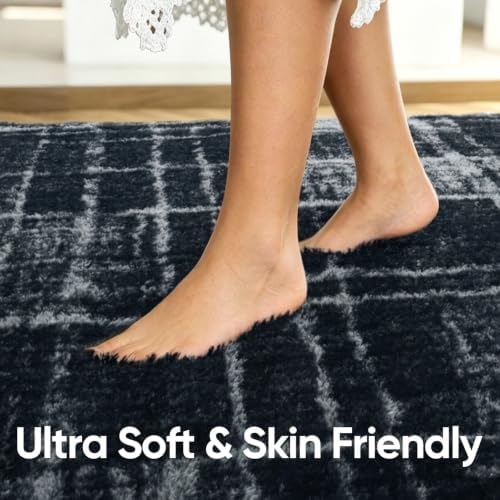 Noahas 2x6 Grey Fluffy Soft Runner Rug Non-Slip - Image 5