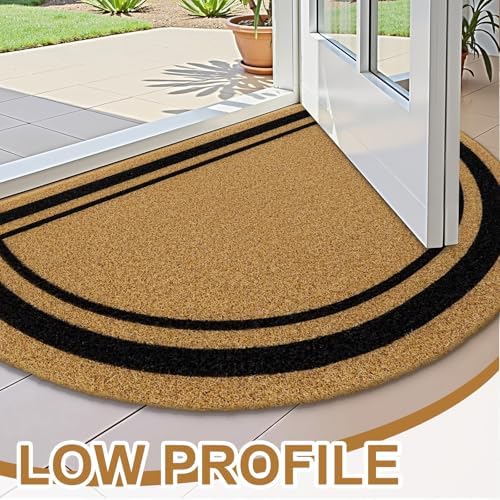 OLANLY Half Circle Door Mat 35x23, Low Profile Doormat - Image 3