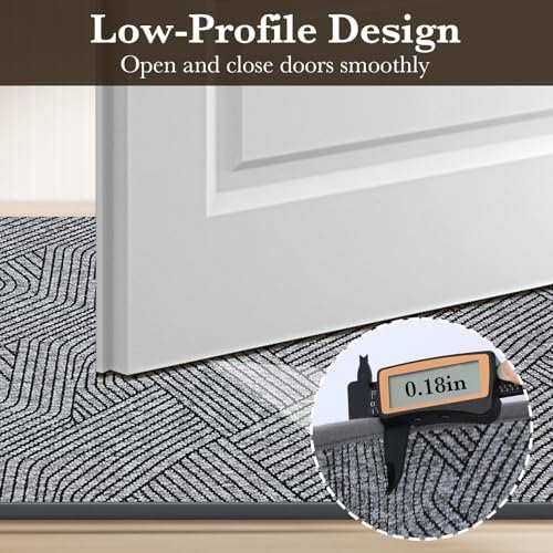 Front Door Mat Indoor Entrance Welcome Entry Mat Gray 30"x48" - Image 3