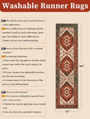 SERISSA 2'6"x8' Washable Non Slip Boho Runner Rug - Image 2