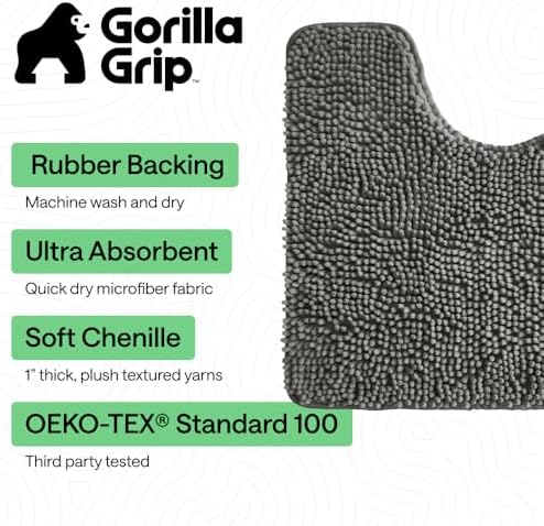 GORILLA GRIP Chenille Bath Rug Mat - Image 3