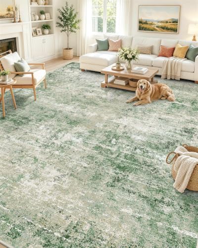 OLANLY 9x12 Washable Area Rug, Soft Non Slip Carpet by OLANLY