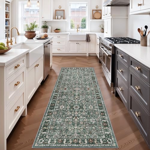 3x7 Kitchen Runner Rug: Hallway Rug Runner Wide Non Slip Soft Low Pile Rug - Image 3