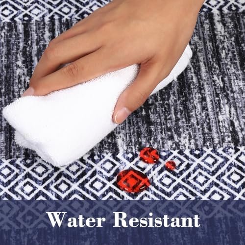 GarveeHome Washable 2.5x10 Kitchen Runner Blue Rug Easy Clean Hallway Rugs - Image 6