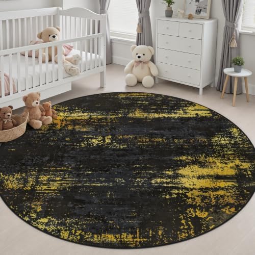 Round Area Rug Living Room: 8 ft Modern Washable Indoor Carpet - Image 5