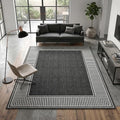 Garvee Modern Bordered Living Room Rug 9x12 Large Washable Rug Black by Garvee