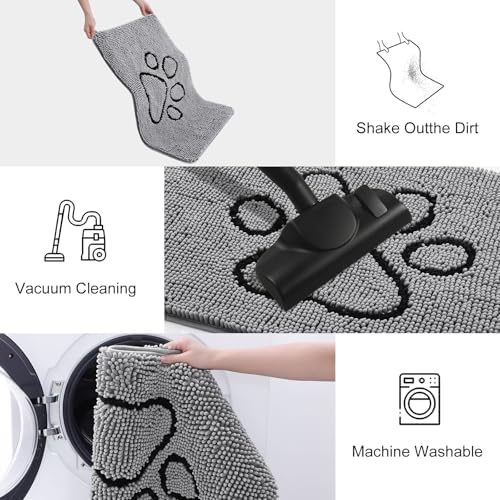 Smiry Dog Door Mat for Muddy Paws, Absorbent Non Slip Dirt Trapper - Image 6