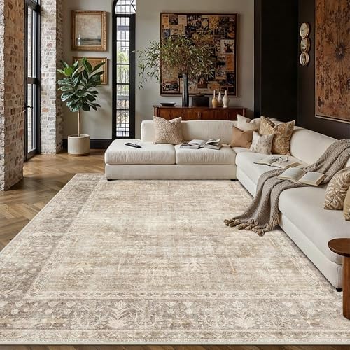HUGEAR Beige 8x10 Neutral Area Rugs - Image 2