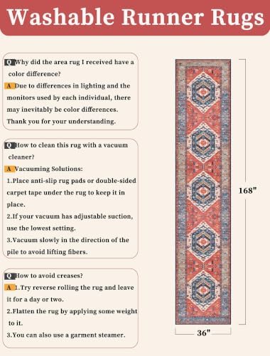 SERISSA 3x14 Washable Non Slip Boho Runner Rug - Image 6