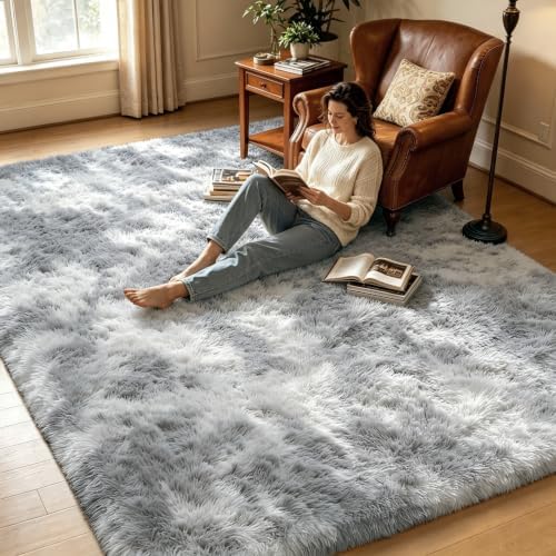 Mottled Light Grey 8x10 Area Rug - Image 4