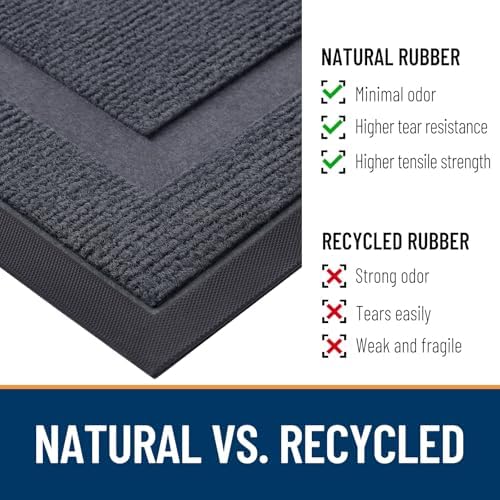 OLANLY Front Door Mat Outside 47x17, All-Season Heavy-Duty Rubber Doormat - Image 4