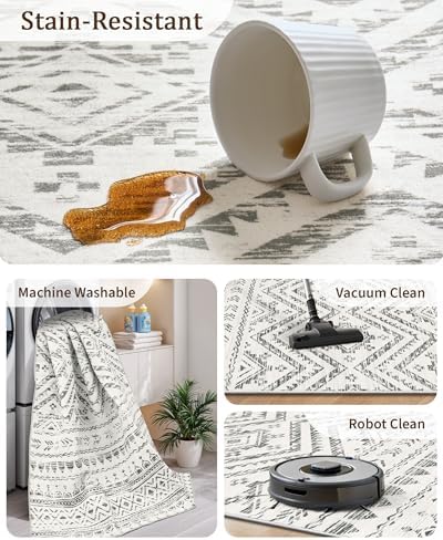 Miukiki 4x6 Washable Area Rug Non Slip Rug - Image 4