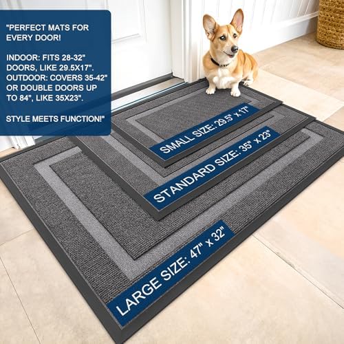 OLANLY Front Door Mat Outside 33x21, All-Season Heavy-Duty Rubber Doormat - Image 2