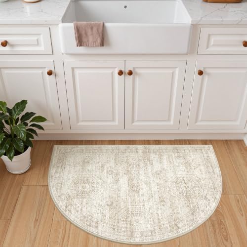 2x3 Half Circle Rug, Small Washable Entryway Rug - Image 4