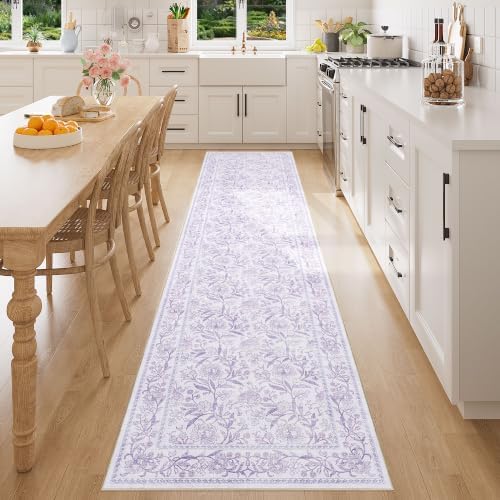 DUKINO 2x8 Runner Rug, Washable Vintage Floral Kitchen Rugs by DUKINO