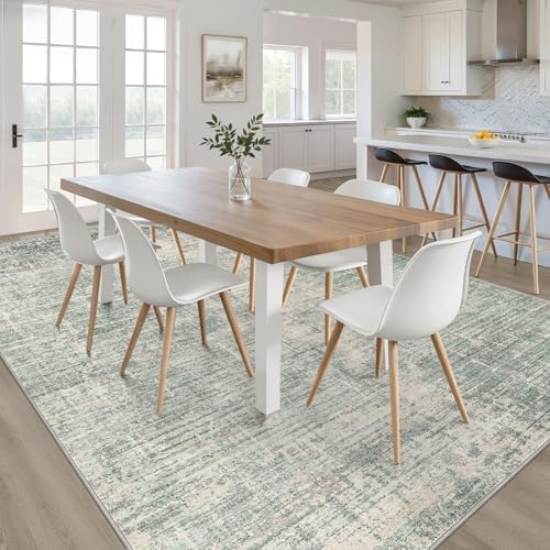 LOONGRUG 10x14 Area Rugs Washable Neutral Modern Living Room Rug Sage Green - Image 5