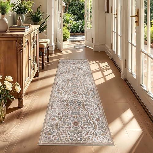2x6 Floral Runner Rug for Kitchen Washable Hallway Runner Rug - Image 3
